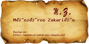 Mészáros Zakariás névjegykártya